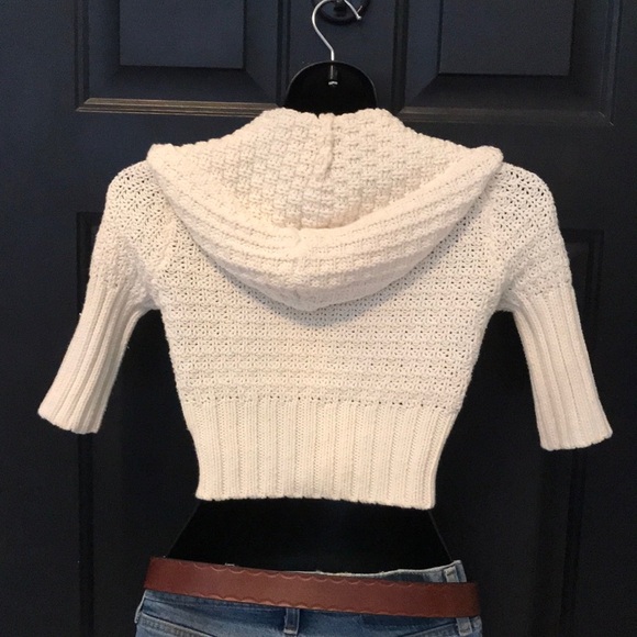 Guess cropped knitted hoodie ivory - Picture 2 of 4